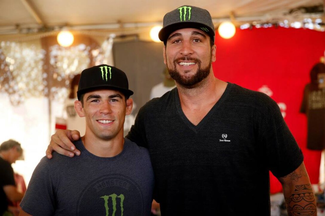 UFC Fighter Dominick Cruz and Alliance MMA teammate Rich Power stopped by the World Famous Mud Run here to meet and greet fans May 31.

Cruz is the first-ever champion in the UFC bantamweight class.

Power fights in the heavy weight class when boxing and in the light heavyweight class when fighting MMA.
