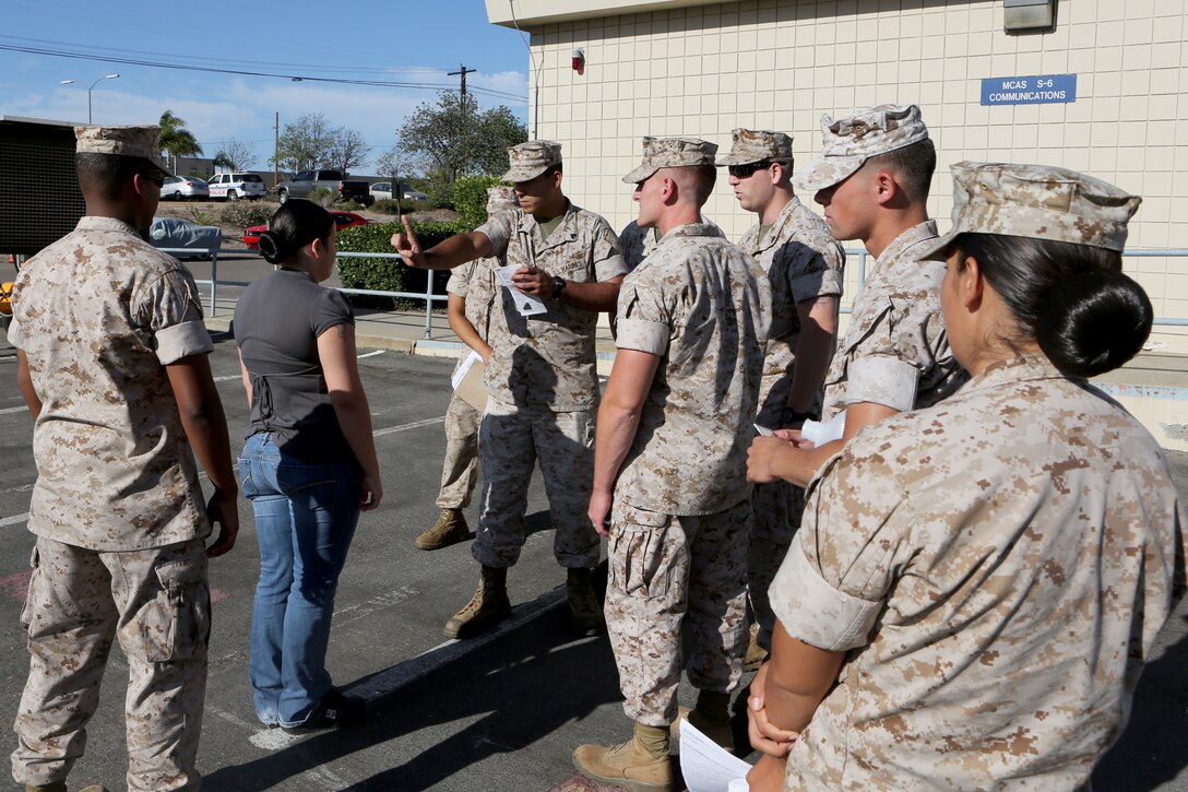 Marines with the Provost Marshal’s Office perform standard field sobriety test training aboard Marine Corps Air Station Miramar, Calif., June 4. The training was held as part of an annual requirement. 