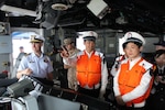 US and Chinese Coast Guardsmen on the US Coast Guard Cutter Morgenthau.