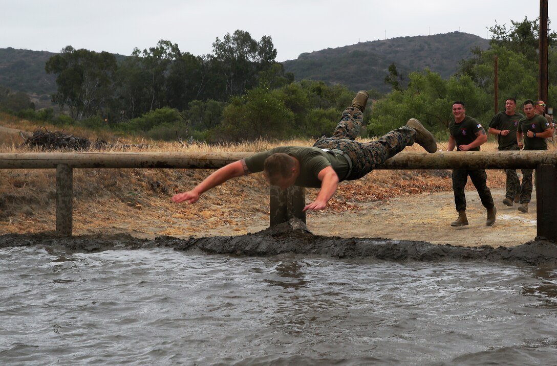 Marines and sailors competed in the Commanding General's Cup Mud Run at Lake O'Neill June 6. The run is a 10K with militaristic obstacles including a rope net, wall climb and low crawling through a mud pit. 

The Commanding General's Cup is a series of athletic events for units on base to compete in. 1st Combat Engineer Battalion were the winners of the run.