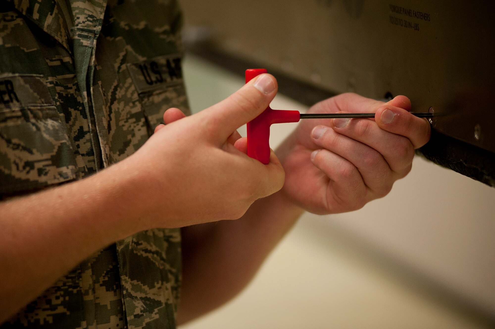 Senior Airman Derek Jaeger received the ACE award June 5, 2014. The ACE award is given for maintaining a 100 percent average. (U.S. Air Force photo by Airman 1st Class Jelani Gibson) 