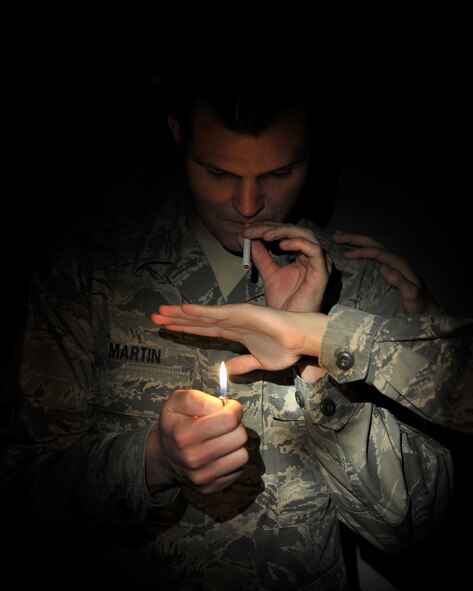 According to the Center for Disease Control and Prevention, more than 440,000 deaths are attributable to cigarette smoking. Some diseases attributable to smoking are lung cancer, stroke, ischemic heart disease and obstructive pulmonary disease. “Kicking the habit” can be a daunting task, but by involving supportive family and friends, they can help you quit. (U.S. Air Force illustrative photo/Senior Airman Benjamin Gonsier)