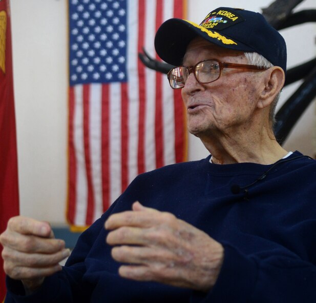 Retired Maj. Oddis “Whit” Whittington, talks about his tenure in the Air Force during an interview at the North West Louisiana Veterans Home in Bossier City, La., May 29, 2014. (U.S. Air Force photo/Staff Sgt. Amber Corcoran)