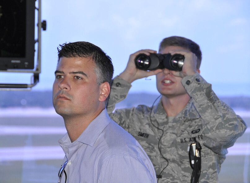 Members of Leadership Tampa Bay, an organization comprised of civic leaders from the Tampa Bay area, visited MacDill AFB June 5. During their annual visit, the group was able to tour a KC-135 Stratotanker, the control tower, the fire station and the Security Forces K9 unit. (U.S. Air Force photo/Capt. Joe Simms)