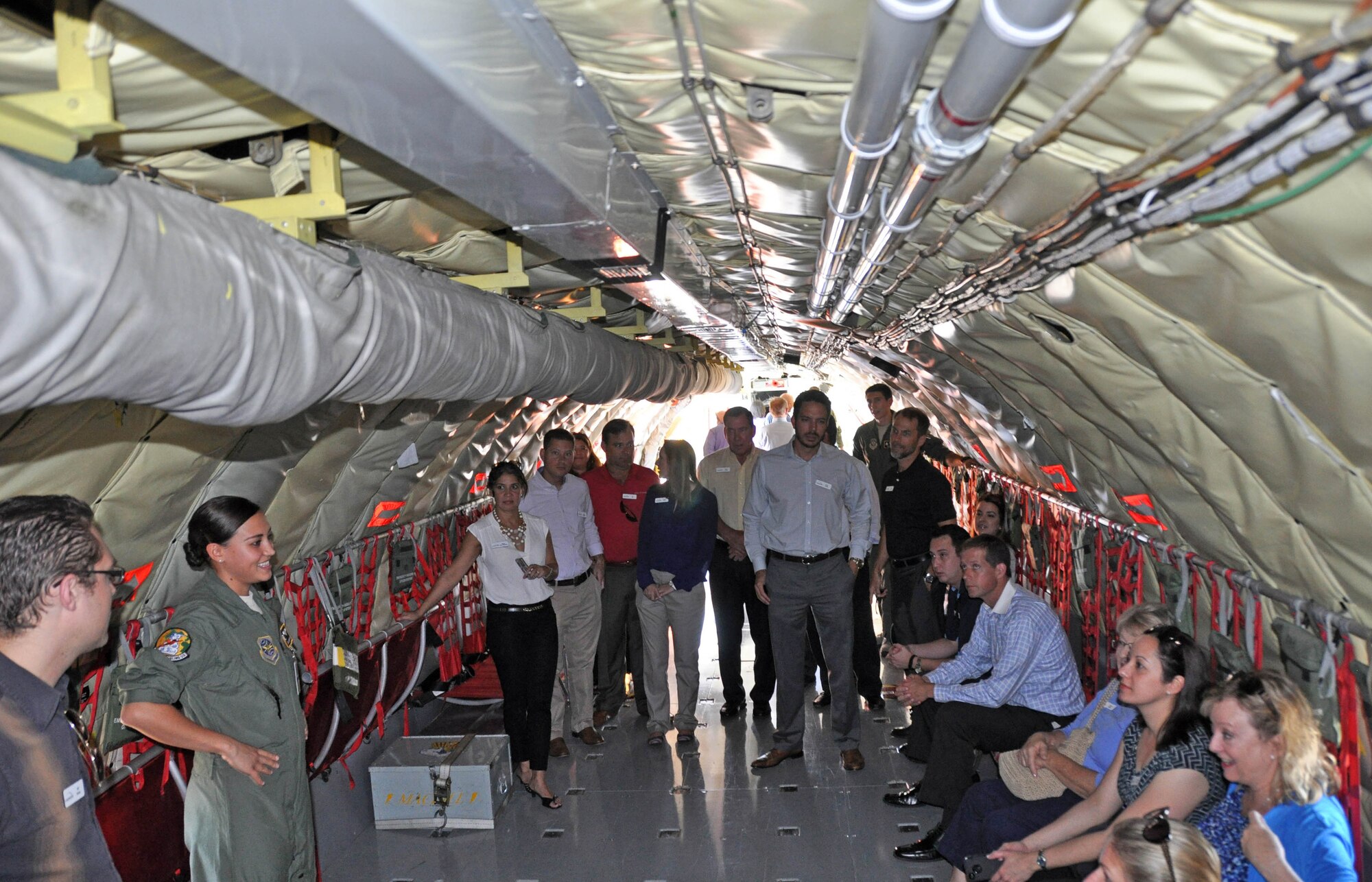 Members of Leadership Tampa Bay, an organization comprised of civic leaders from the Tampa Bay area, visited MacDill AFB June 5. During their annual visit, the group was able to tour a KC-135 Stratotanker, the control tower, the fire station and the Security Forces K9 unit. (U.S. Air Force photo/Capt. Joe Simms)