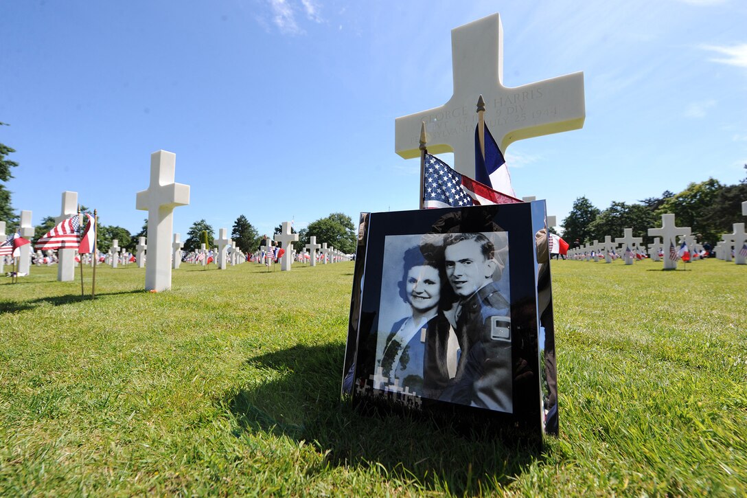 U.S. President Barack Obama delivers remarks at the Normandy American Cemetery during a ceremony commemorating the 70th anniversary of D-Day in Normandy, France, June 6, 2014. 