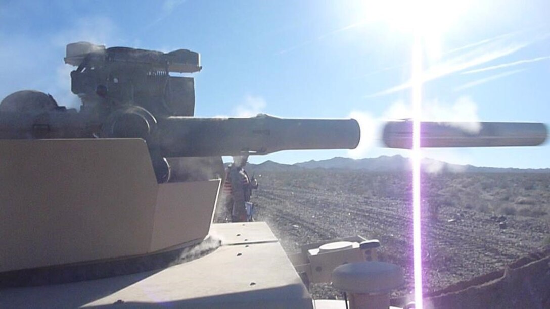 Lance Cpl. Jonathan Hollis, a native of Grand Rapids, Michigan, shoots an anti-tank missile during a training exercise aboard Marine Corps Air Ground Combat Center Twentynine Palms, California. Hollis, an anti-tank missileman with Weapons Company, 1st Battalion, 7th Marine Regiment, is currently deployed to Helmand province, Afghanistan. He earned a combat meritorious promotion to corporal, June 2, 2014.