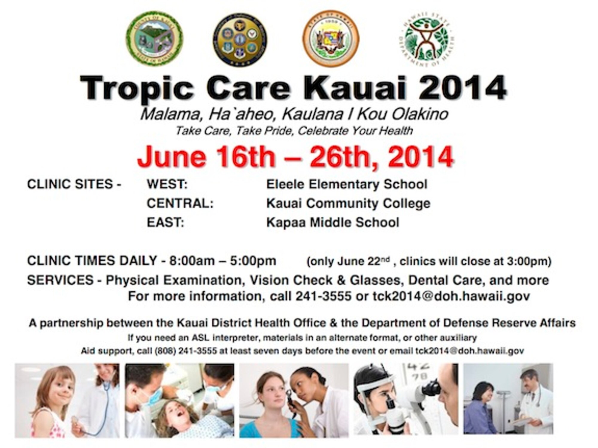 POPE ARMY AIRFIELD, N.C. – Airmen from the 440th Medical Squadron here, are deploying in support of Tropic Care 2014 to Kauai, Hawaii. While providing free health care services for medically underserved island residents, Tropic Care also helps prepare reservists for rapid deployment and readiness training. (Courtesy image)