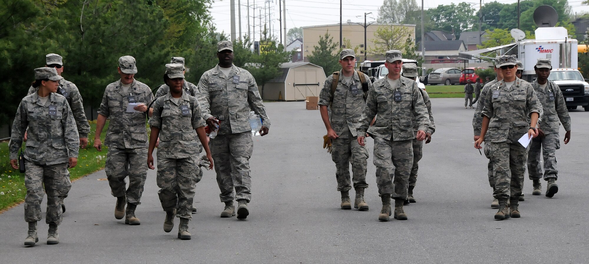 Approximately 49 Airmen assigned to the 192nd Fighter Wing Medical Group participated in the Vigilant Guard exercise to enhance their Chemical, Biological, Radiological, Nuclear, and Explosive (CBRNE) Enhanced Response Force Package (CERFP) training, at the Lancaster County Public Safety Training Center in Lancaster, Pa., May 12, 2014. The CERFP conducts tasks associated with incident management, search and rescue, mass casualty decontamination, medical triage, and fatality recovery. (U.S. Air National Guard photo by Airman 1st Class Johnisa B. Roberts/Released)

