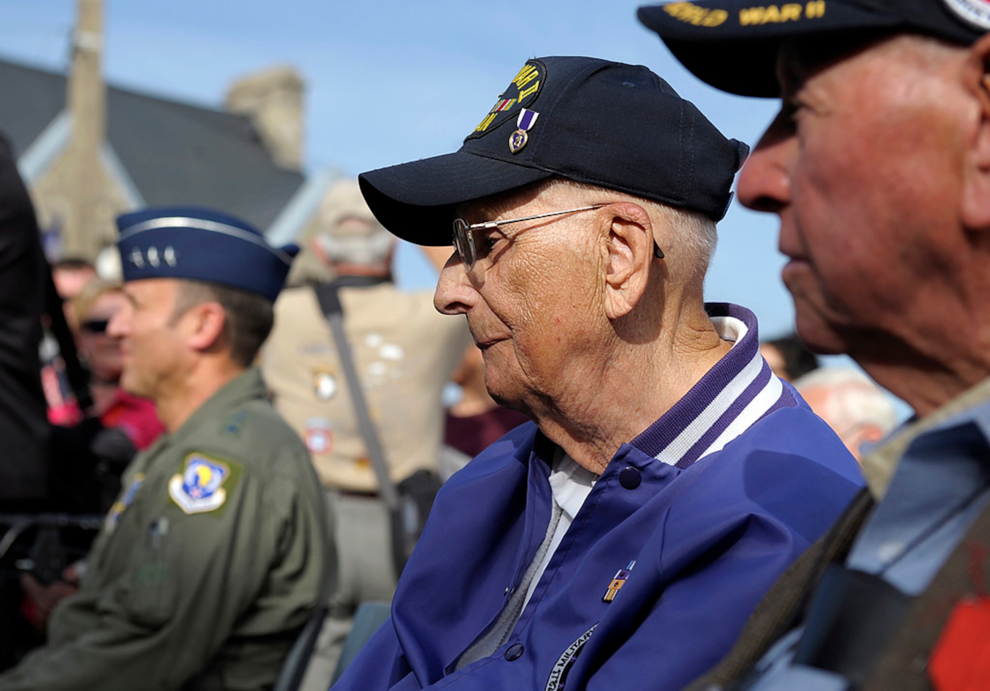 Lt. Gen. Tom Jones, USAFE-AFAFRICA vice commander speaks at the Picauville, France D-Day 70th commemoration ceremony June 6, 2014.