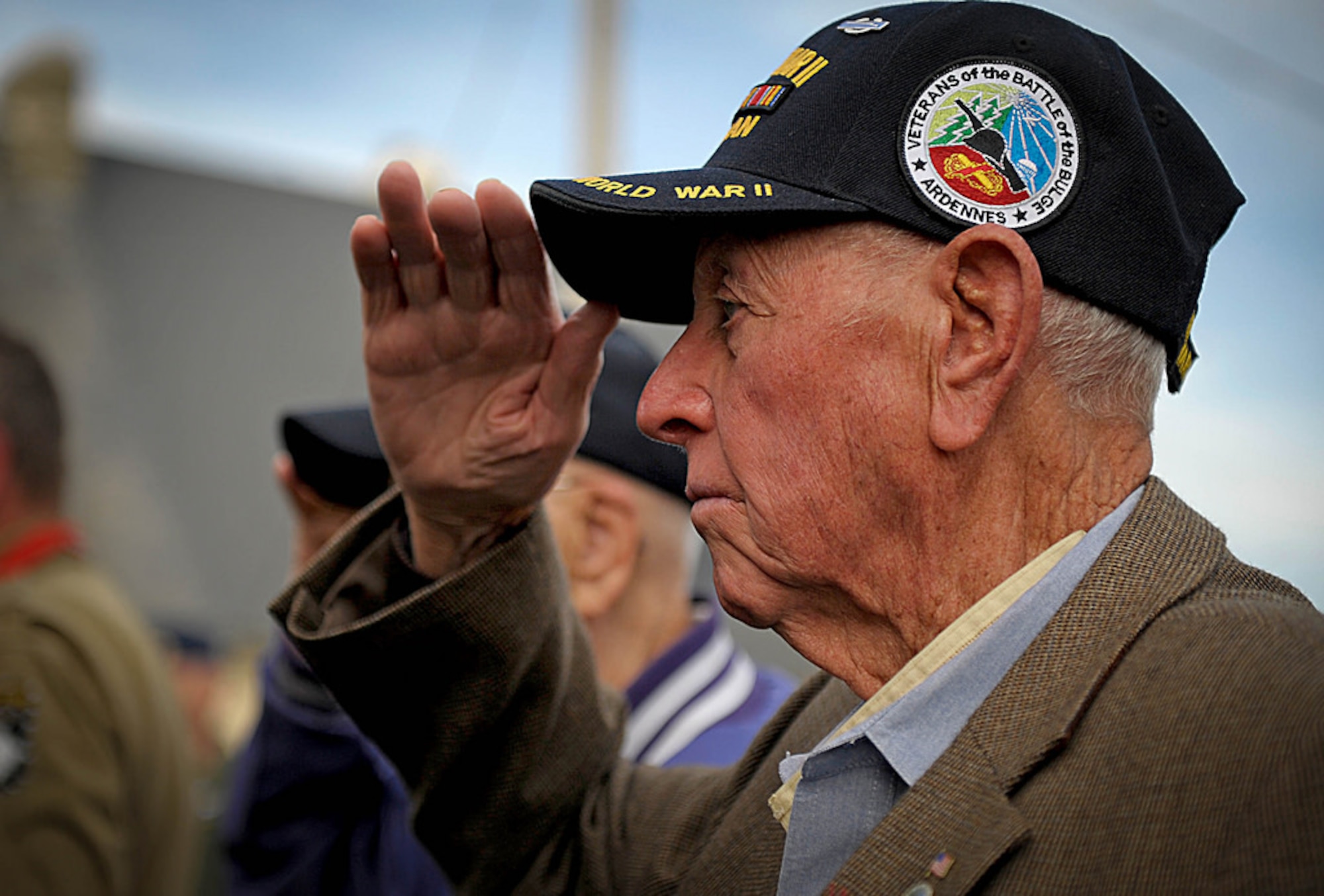 Lt. Gen. Tom Jones, USAFE-AFAFRICA vice commander speaks at the Picauville, France D-Day 70th commemoration ceremony June 6, 2014.