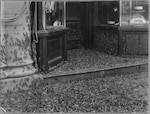 Grasshoppers swarm a downtown Colorado Springs, Colorado, storefront in early summer 1937. National Guard troops battled the locust invasion with flamethrowers from slow-moving trains and explosives, among other techniques.