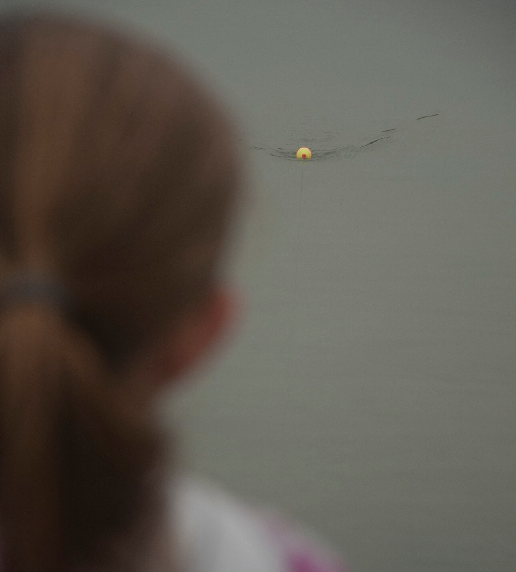 140607-F-GZ967-006 Sierra, 7, daughter of Master Sgt. Bill Utley, 90th Logistics Readiness Squadron, slowly reels in her line June 7 at the Warren Base Lakes during Wyoming’s Free Fishing Day. The Utleys braved the colder temperatures to fish at the lakes early in the morning. (U.S. Air Force photo by Airman 1st Class Brandon Valle)