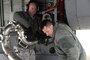 Master Sgt. Tony Garr and Tech. Sgt. Cory Hardy, 151st Maintenance Group, refuel a KC-135R Stratotanker before a training flight at NATO Air Base Geilenkirchen, Germany, in May 2014. (Utah Air National Guard photo by Staff Sgt. Annie Edwards/RELEASED)