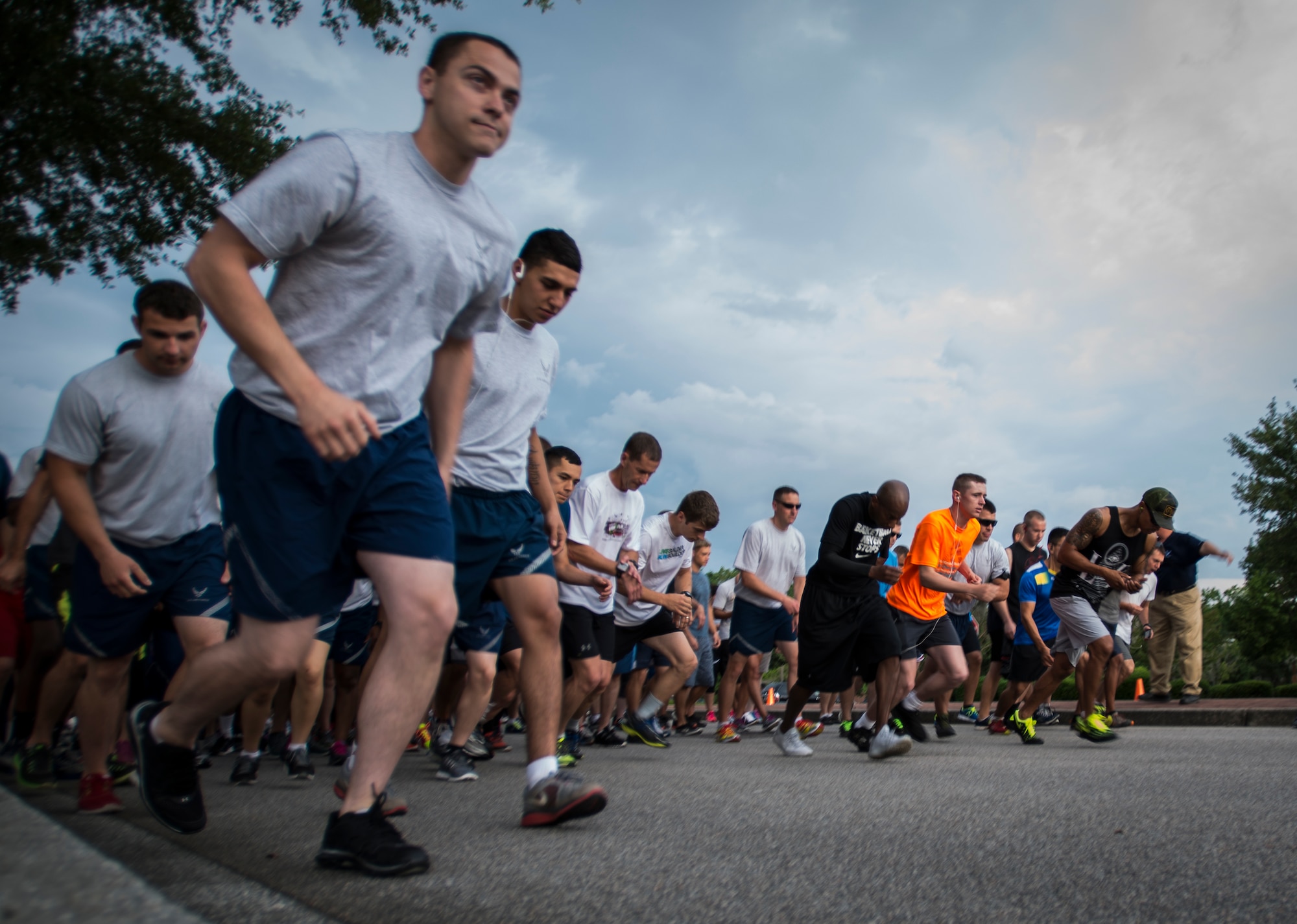 Members of Joint Base Charleston begin the 5K Fitness Challenge Run June 6, 2014, on Joint Base Charleston, S.C. The Fitness Challenge is held monthly to test Team Charleston’s fitness abilities. (U.S. Air Force photo/ Airman 1st Class Clayton Cupit)