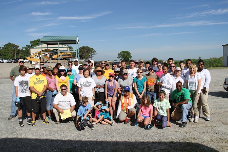 More than 70 volunteers participated in this year’s Clean the Bay Day with the Norfolk District, U.S. Army Corps of Engineers. The location: the Craney Island Dredged Material Management Area here June 7, 2014. Volunteers from Williamsburg, James City County, Yorktown, Newport News, Poquoson, Hampton, Norfolk, Virginia Beach and Plymouth, Minnesota participated. Organizations represented included not only the Norfolk District but also members from Lafayette, Woodside, I.C. Norcom and Churchland High Schools, Girls Scout Troup 1381, Bayside Area Boy Scouts, Boy Scout Troup 6, Norfolk State University, Old Dominion University, Army, Navy, U.S. Coast Guard, the Society of Military Engineers and other organizations not captured.  A total of 68 bags of trash - 1,410 pounds of bagged trash and approximately 590 pounds of bulk non-bagged items – were collected. The most unusual items included a sledge hammer, a dog carcass, a kayak paddle, one dead turtle, a respirator, an arrow and one big red ball. The majority of debris was cigarette butts, plastic bottles and Styrofoam from buoys.