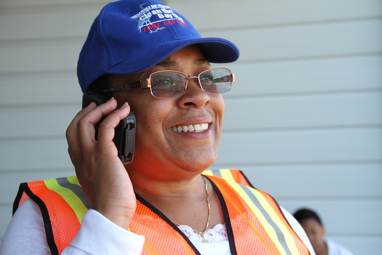 Today’s event was organized by Program Analyst Ella Skeeter-Webster. More than 70 volunteers participated in this year’s Clean the Bay Day with the Norfolk District, U.S. Army Corps of Engineers. The location: the Craney Island Dredged Material Management Area here June 7, 2014.  A total of 68 bags of trash - 1,410 pounds of bagged trash and approximately 590 pounds of bulk non-bagged items – were collected. The most unusual items included a sledge hammer, a dog carcass, a kayak paddle, one dead turtle, a respirator, an arrow and one big red ball. The majority of debris was cigarette butts, plastic bottles and Styrofoam from buoys.