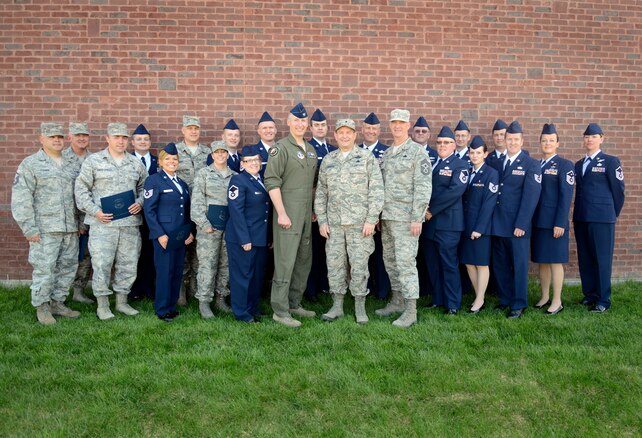 Fifty-three Community College of the Air Force degrees were awarded to 45 members of the Utah Air National Guard on May 3, 2014. The UTANG had more individuals graduate from the CCAF program than any other guard unit in the nation. (Utah Air National Guard photo by Tech. Sgt. Kelly Collett/RELEASED)
