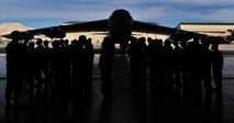 Airmen from the 5th Operations Group await their first salute to their new commander during a change of command ceremony at Minot Air Force Base, N.D., June 6, 2014. Col. Kieran Denehan took the reins as commander from Col. Todd Copeland. (U.S. Air Force photo/Senior Airman Andrew Crawford)
