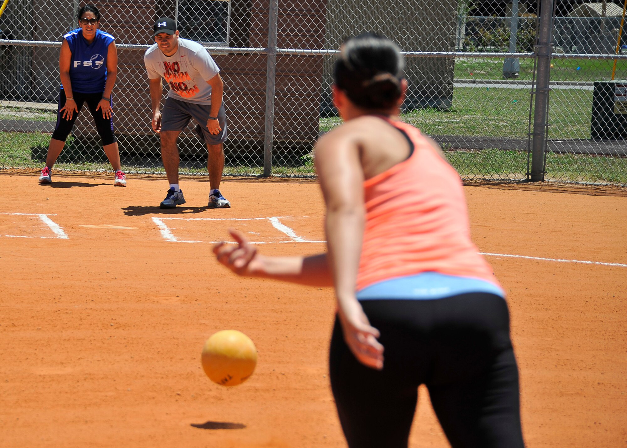 140606-F-FY024-065 - Members of Team Tyndall participate in kickball June 9 as part of the quarterly Comprehensive Airman Fitness Day. This CAF Day was focused on Sexual Assault Prevention Response. (U.S. Air Force photo by Airman 1st Class Solomon Cook) 
