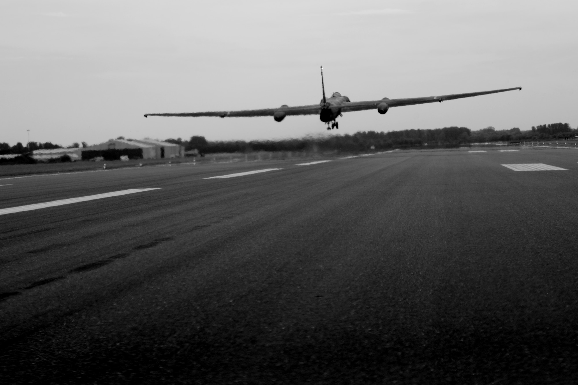 A U-2 Dragon Lady takes off on from RAF Fairford, United Kingdom, June 6, 2014. While the exterior of the Dragon Lady looks the same as it did decades ago, the interior has been completely modernized to meet the ever-growing needs of the U.S. Air Force. (U.S. Air Force photo by Staff Sgt. Jarad A. Denton/Released)