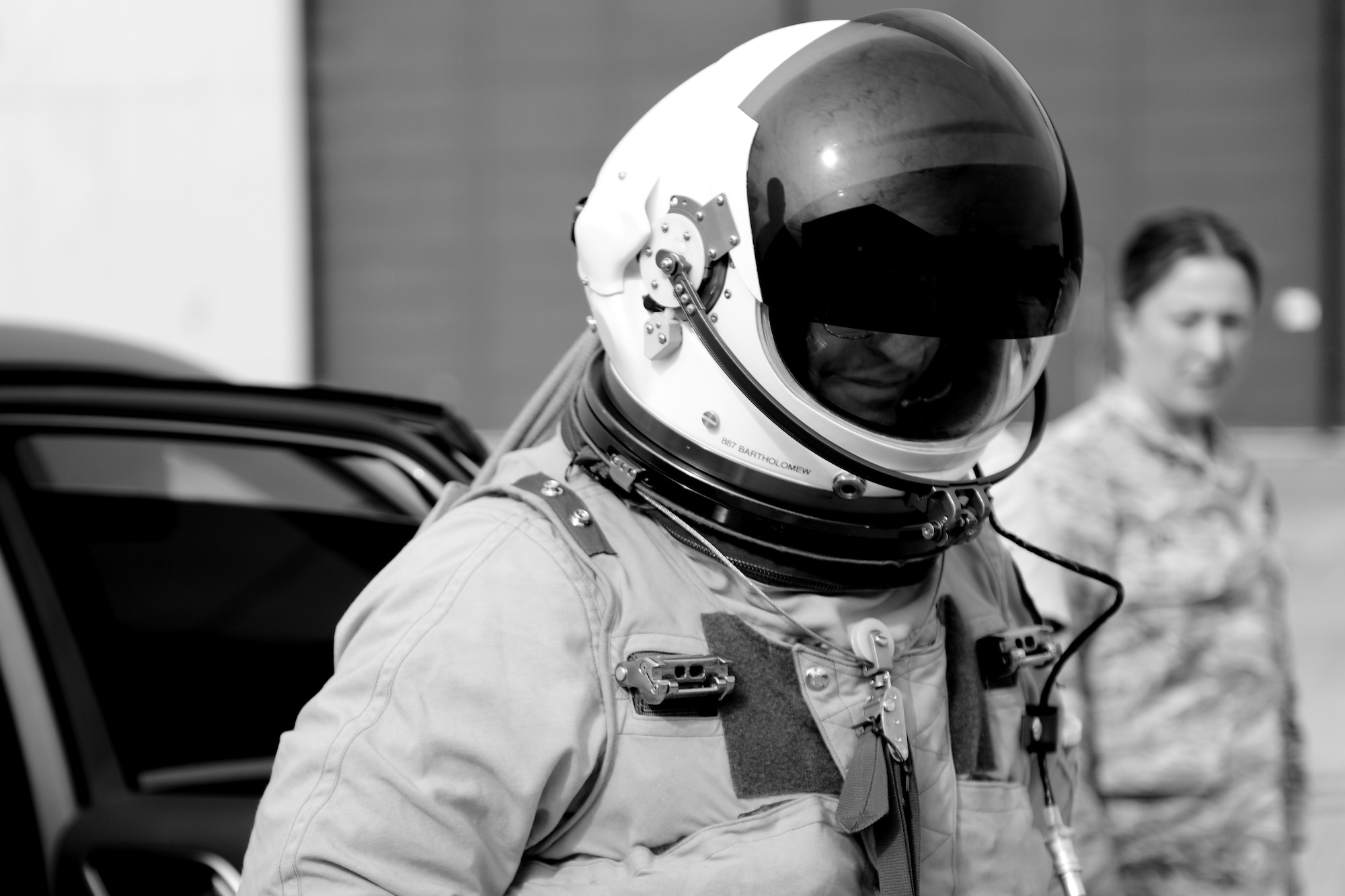 U.S. Air Force Maj. Cory Bartholomew, U-2 Dragon Lady pilot from the 9th Reconnaissance Wing, looks over his aircraft before a flight at RAF Fairford, United Kingdom, June 6, 2014. Bartholomew, who is set to retire October 2014, said it will be difficult to find something to do that is as satisfying as piloting the Dragon Lady. (U.S. Air Force photo by Staff Sgt. Jarad A. Denton/Released)