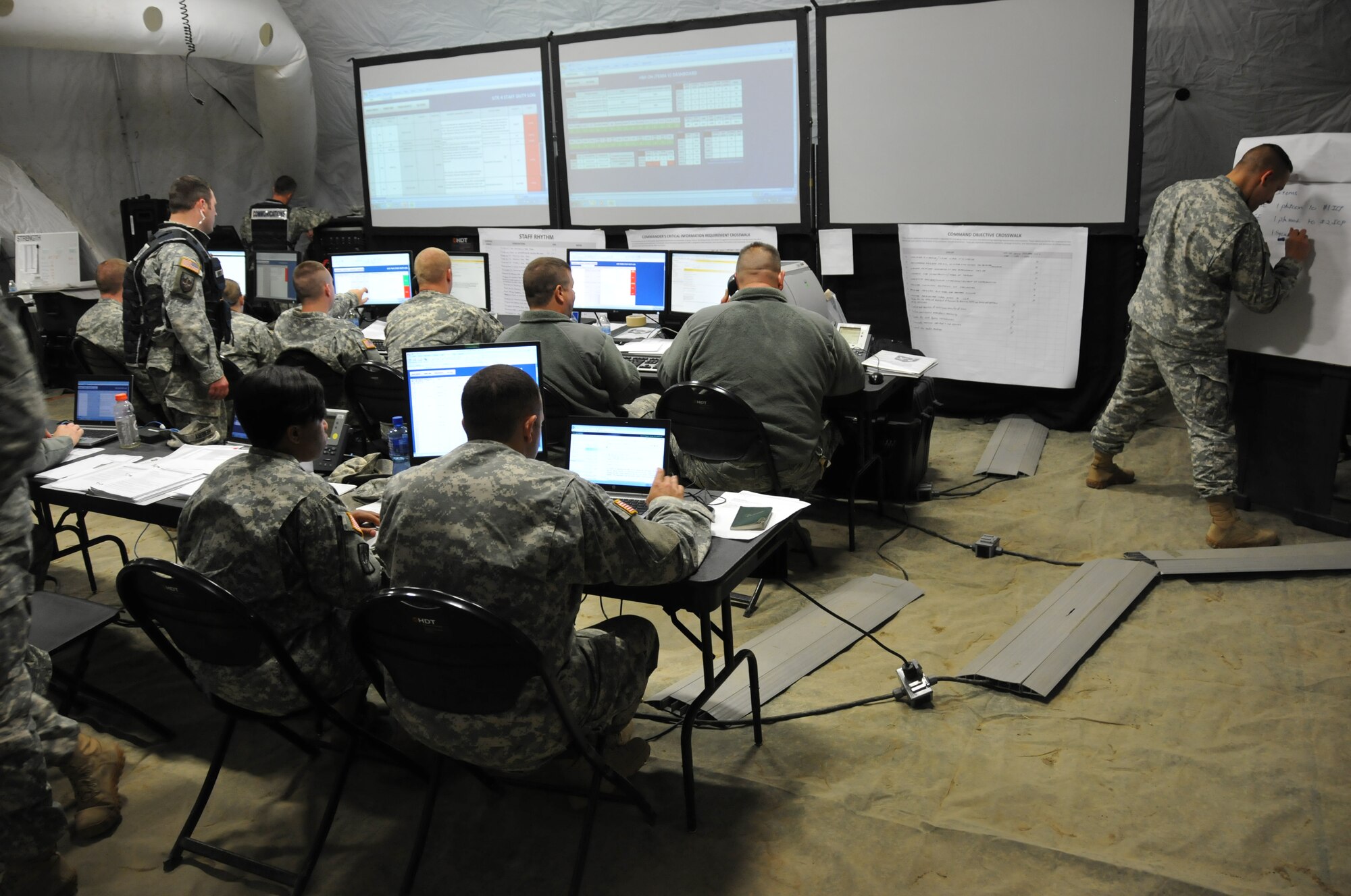 The 200th RED HORSE Detachment 1, Mansfield, OH, is hosting a Homeland Emergency Response Force exercise May 3, 2014. Ohio Army National Guard 73rd Troop Command out of Rickenbacker, Columbus, form most of the H.E.R.F team with support from the 179th Airlift Wing, 269th Combat Communications Squadron and the 125th Intelligence Squadron out of Springfield. The joint forces exercise prepares FEMA Region 5 for a quick response to any regional emergency that arises. (U.S. Air National Guard Photo by TSgt Joseph Harwood \Released)