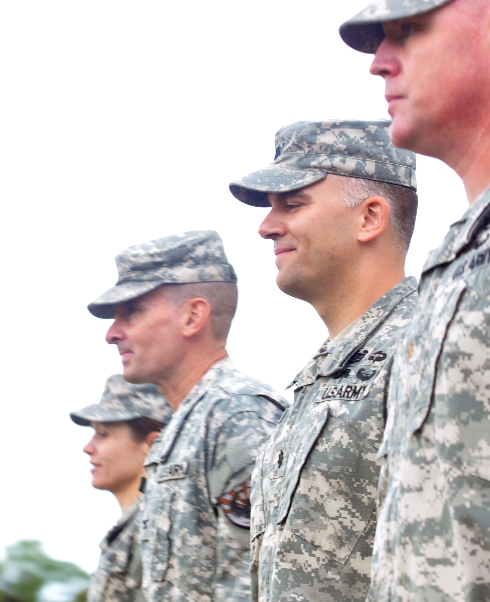 SAN ANGELO, Texas – The Army’s 344th Military Intelligence Battalion leadership marches during the 344th MI BN change of command at Fort Concho June 9. They did this before mounting horses to inspect the troops who belong to the battalion. (U.S. Air Force photo/ Senior Airman Joshua Edwards)