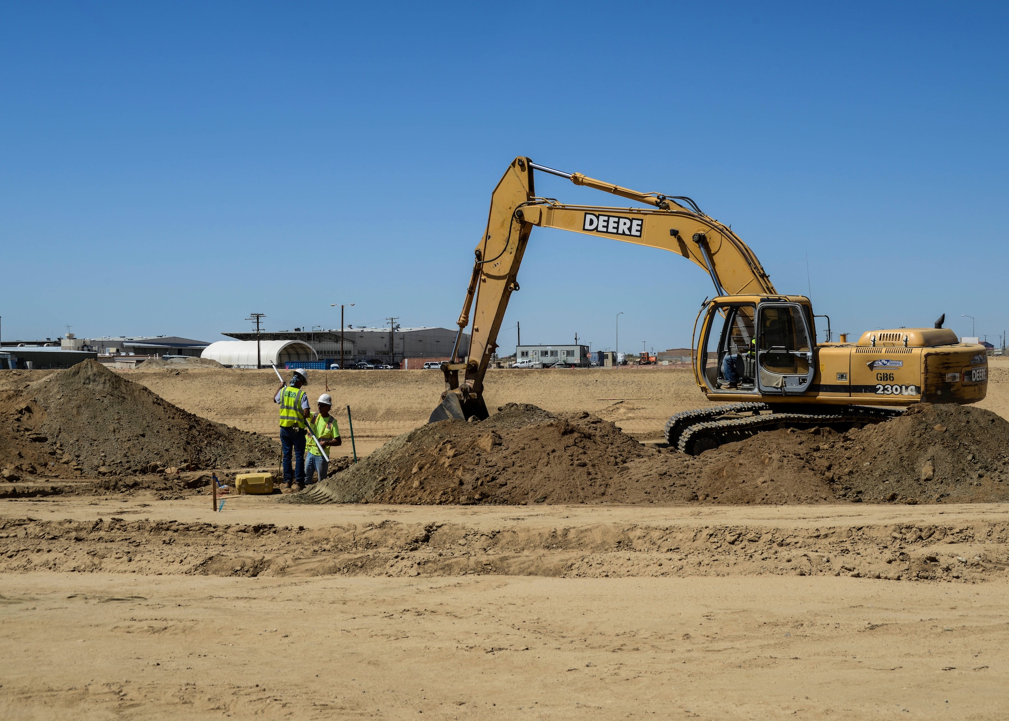 The new bulk fuel storage will house two 15,000 barrel tanks and allow the trucks that transport the fuel to stay on the flightline at all times. (U.S. Air Force photo by Rebecca Amber)