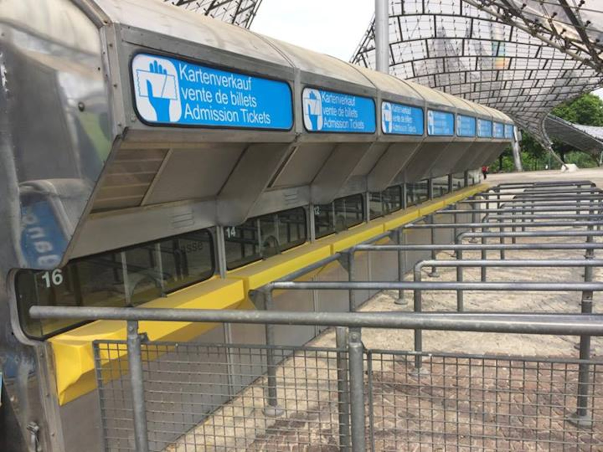 The original admission counters at Olympic Stadium within Olympic Park in Munich, Germany, are still intact; however, unused today. Olympic Park was home to the 1972 Summer Olympics. (U.S. Air Force photo/Staff Sgt. R.J. Biermann)