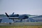 An RQ-4 Global Hawk from Andersen Air Force Base, Guam, lands May 24, 2014, at Misawa Air Base, Japan. The aircraft is part of the 69th Reconnaissance Group Detachment 1 and is the first Global Hawk to land in Japanese territory. (U.S. Air Force photo/Staff Sgt. Nathan Lipscomb