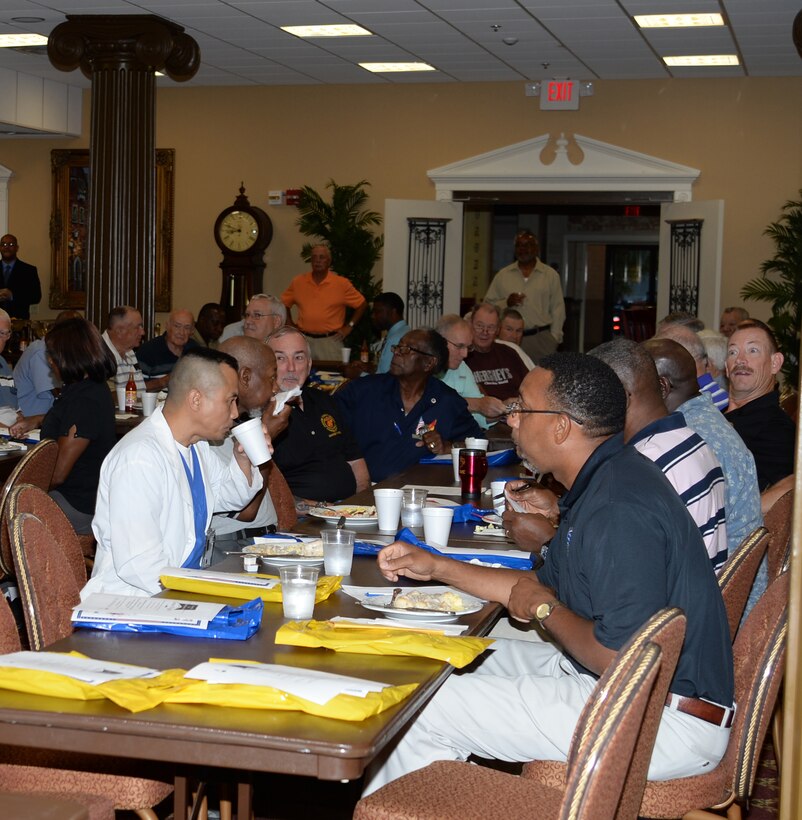 More than 40 retirees attended Marine Corps Logistics Base Albany’s monthly retiree breakfast June 4 at the Town and Country Restaurant Grand Ballroom.