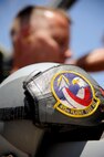 The patch of the 415th Flight Test Flight rests on a flight helmet at Laughlin Air Force Base, Texas, June 10, 2014. The 415th FLTF is an Air Force Reserve unit on Joint Base San Antonio-Randolph, consisting of three full-time test pilots, two part-time pilots and a cadre of other NCOs and civilians who specialize in aviation resource management and aircrew flight equipment. (U.S. Air Force photo by Staff Sgt. Steven R. Doty, 47th Flying Training Wing.)(Released)