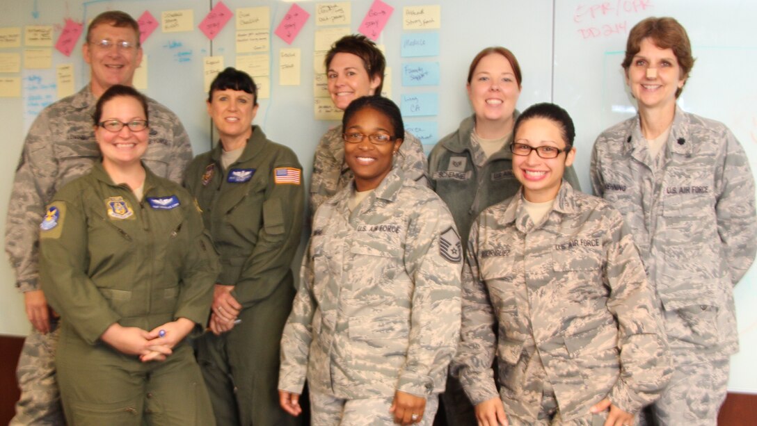 Members of the 932nd Airlift Wing met with Lt. Col. Boehning for a AFSO21 class that focused on changing the out processing procedures for members leaving the Wing, in an effort to make them more efficient and affective.(U.S. Air Force Photo/Staff. Sgt. Meiko Schill)