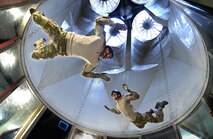 DAVIS-MONTHAN AIR FORCE BASE, Ariz. – Pararescuemen (PJ) assigned to the 306th Rescue Squadron train in the SkyVenture Arizona skydiving wind tunnel in Eloy, Arizona March 2.
PJs are specifically organized, trained and equipped to conduct personnel recovery operations in hostile or denied areas as a primary mission. The 306th RQS is a subordinate unit of the 943rd Rescue Group, which trains and equips Citizen Airmen to perform personnel recovery operations worldwide. (U.S. Air Force photo/Tech. Sgt. Frank Oliver)
