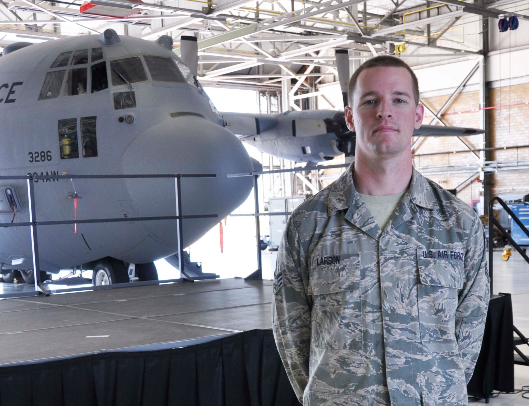 Senior Airman James Larson, 934th Maintenance Squadron--"I'm getting ready to deploy so I will be working out a lot so I am in good shape for the deployment." (Air Force Photo/Staff Sgt. Cherish Chavez)