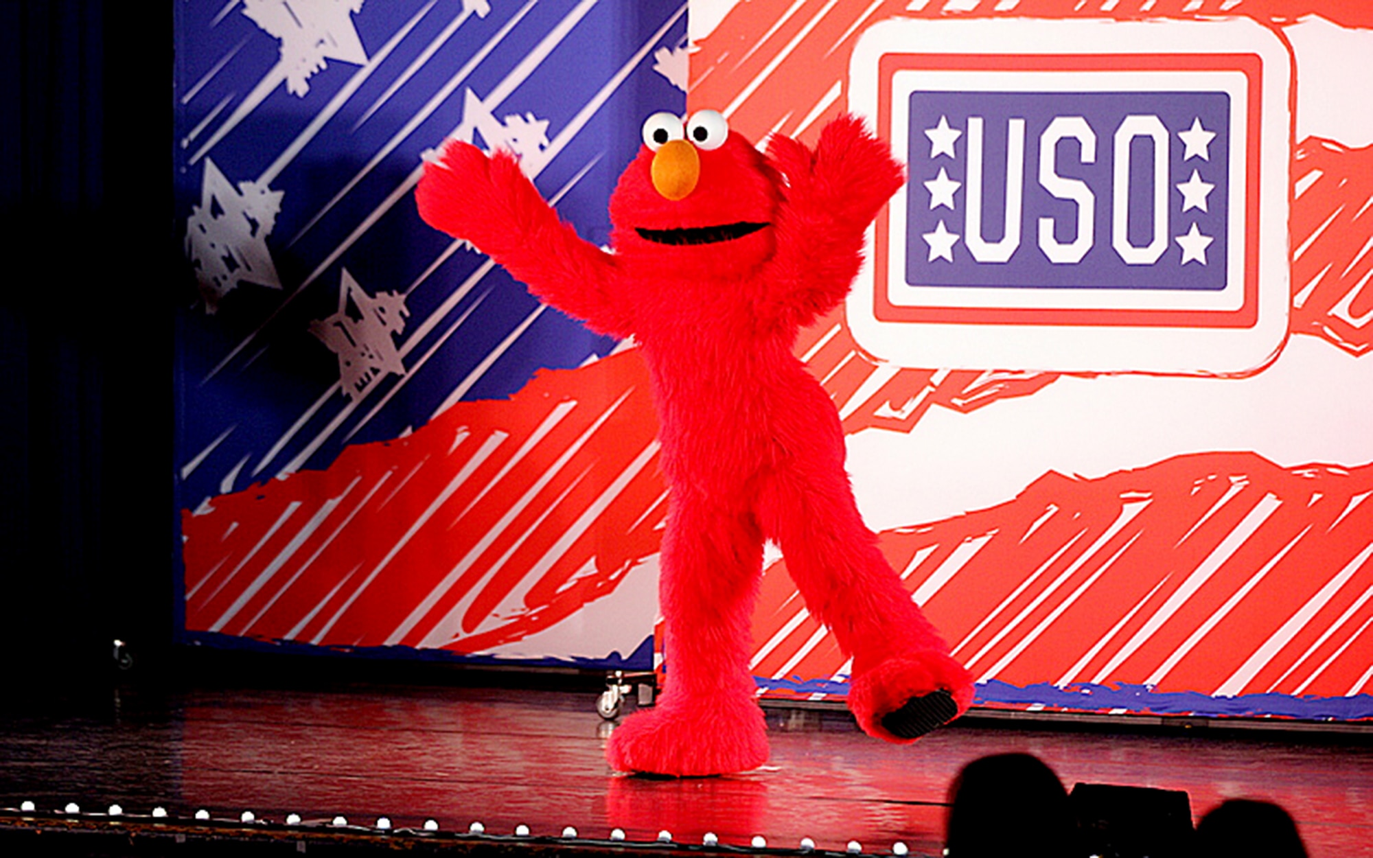 Sesame Street and the United Service Organizations (USO) are bringing the furry, fuzzy and friendly Muppets to Minot AFB.  This show features Elmo and his friends Rosita, Cookie Monster, Grover, and their new friend Katie, a military kid who is moving to a new place. (courtesy photo)
