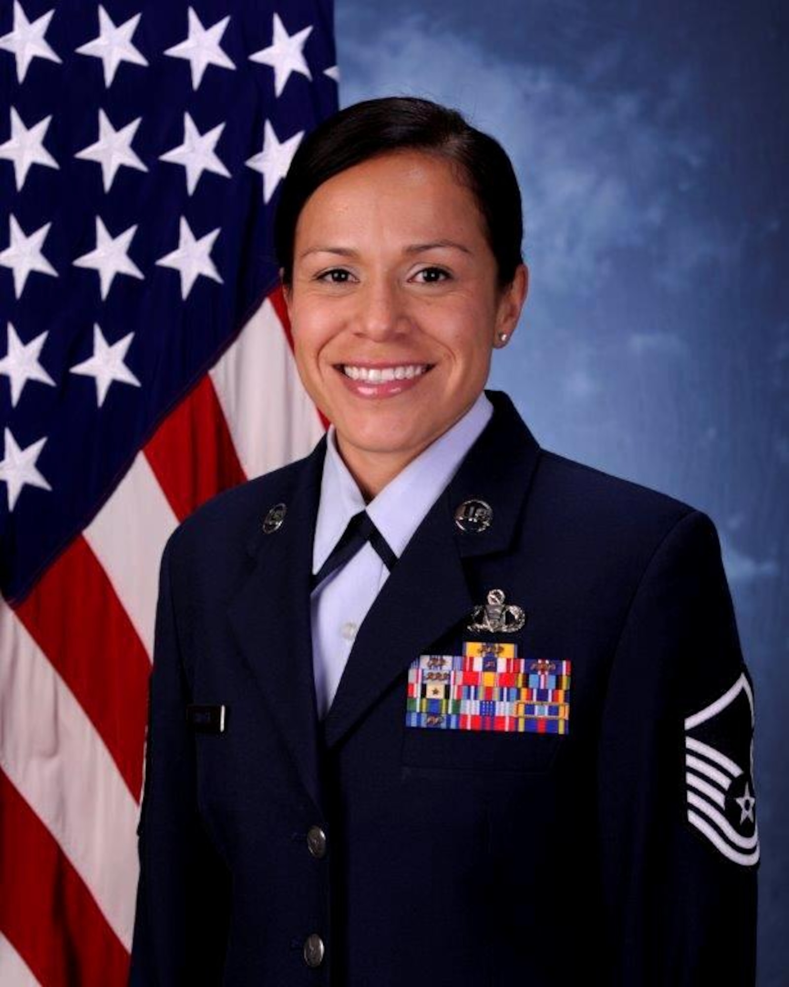 Master Sgt. Linda Sawyer of the 325th Operations Support Squadron, Tyndall Air Force Base, Fla., earned the Lt. Gen. Gordon A. Blake Aircraft Save Award for her contribution to aviation safety excellence while deployed to Jordan in November 2013. (U.S. Air Force photo)