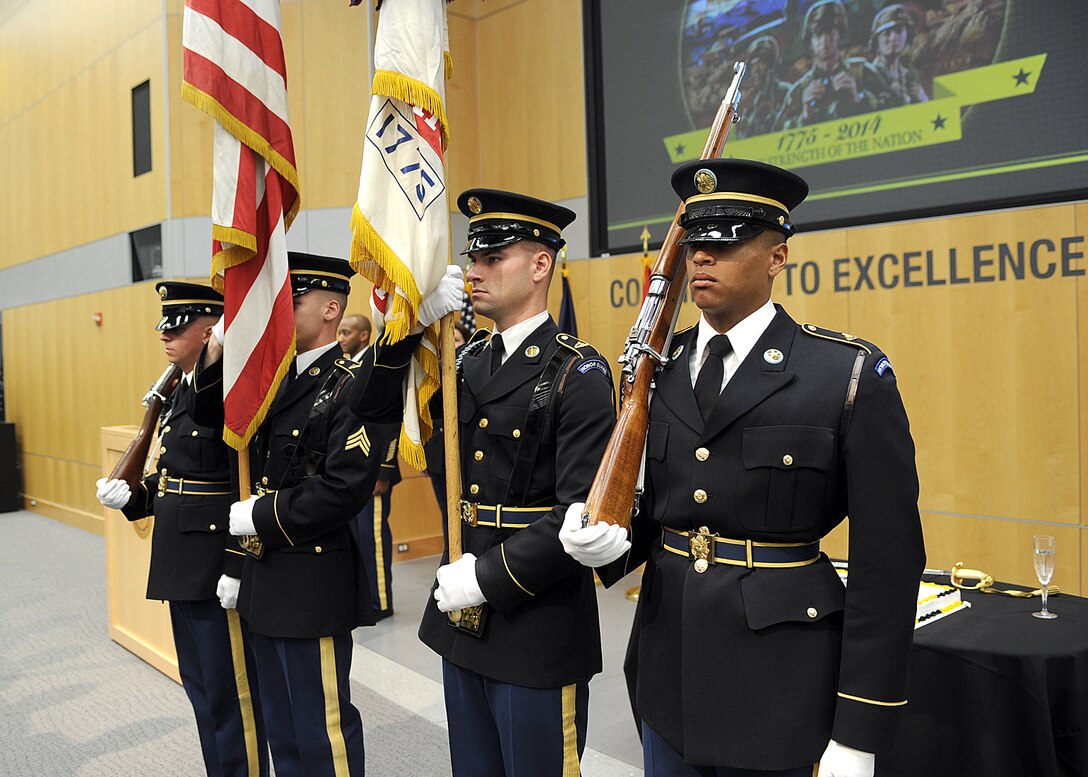 Soldiers present the colors at DIA’s Army birthday celebration June 13. 