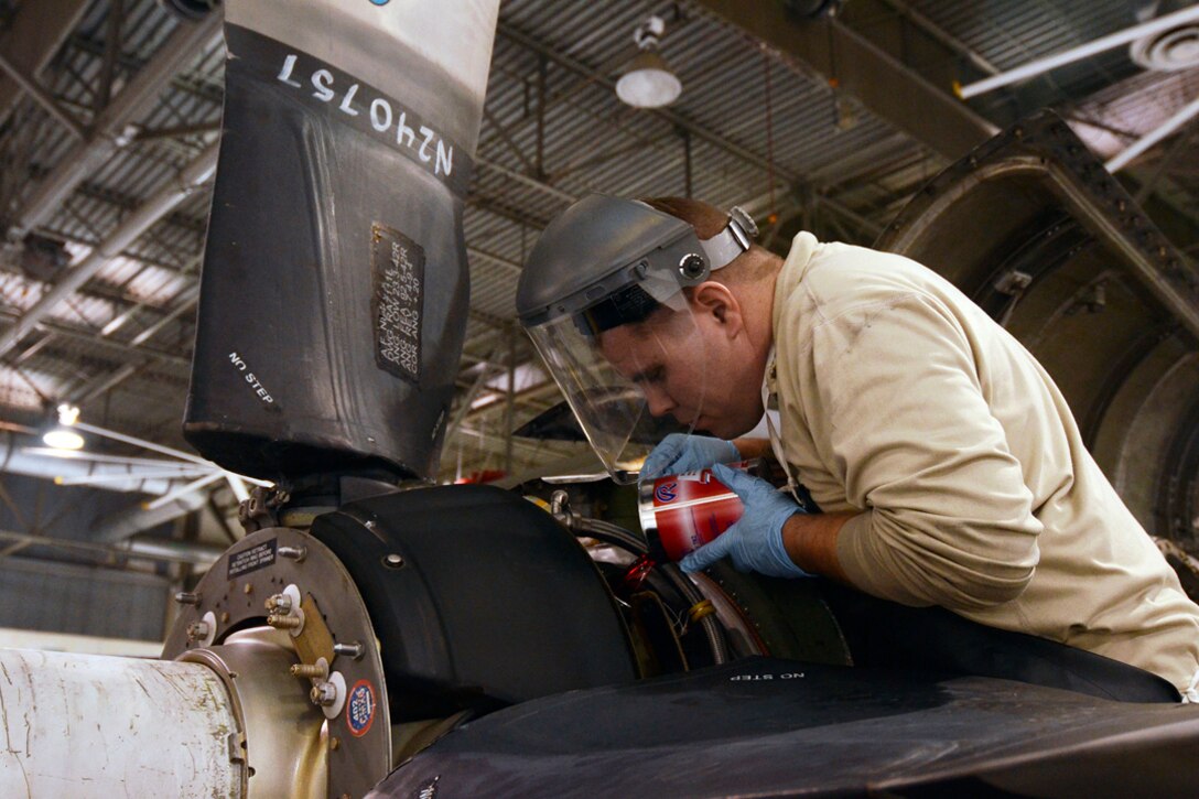 Tech. Sgt. Joshua Krepps, 94th Aircraft Maintenance Squadron propulsion technician, performs maintenance on a recently received C-130 H3 aircraft. The 94th AMXS currently maintains the current highest mission capable rate in Air Force Reserve Command. (U.S. Air Force photo/Don Peek)