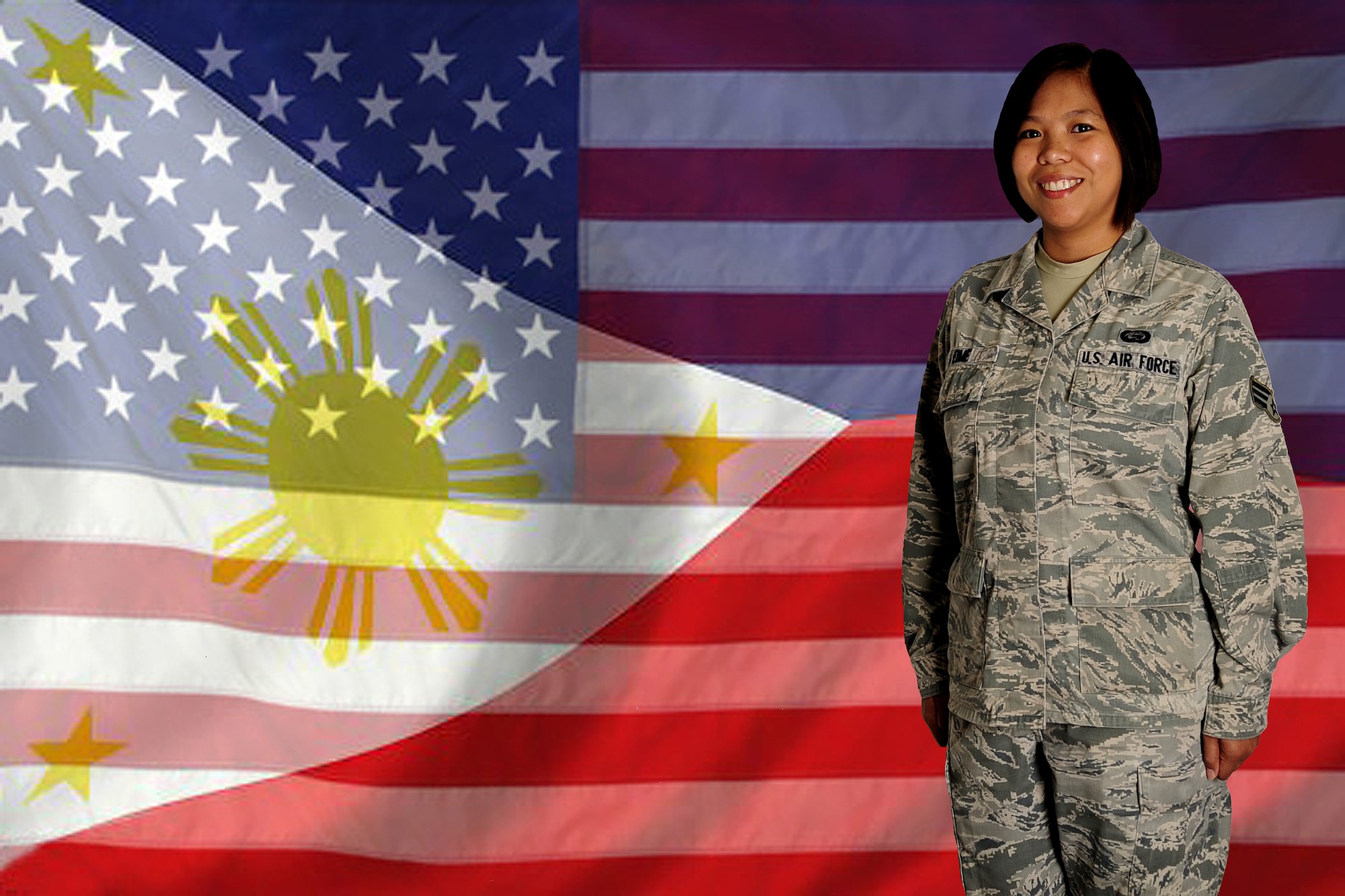 Senior Airman LadyCiara Eime, 6th Comptroller Squadron command support staff, was born and raised in the Philippines. She can speak six different languages to include Cebuano, Tagalog, Chavacano, Mandarin, English and Nihongo. (U.S. Air Force graphic by Senior Airman Melanie Bulow-Gonterman/Released)