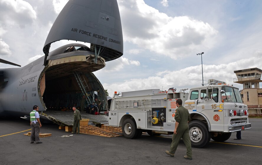 A Ford Horton Ambulance, a Ford 8000 Pierce Pumper and a Ford C-8000 Pirsch Pumper were delivered to Managua, Nicaragua June 10, 2014, on behalf of the Wisconsin/Nicaragua Partners of the Americas, Incorporated. (U.S. Air Force photo/SSgt. Kelly Goonan)