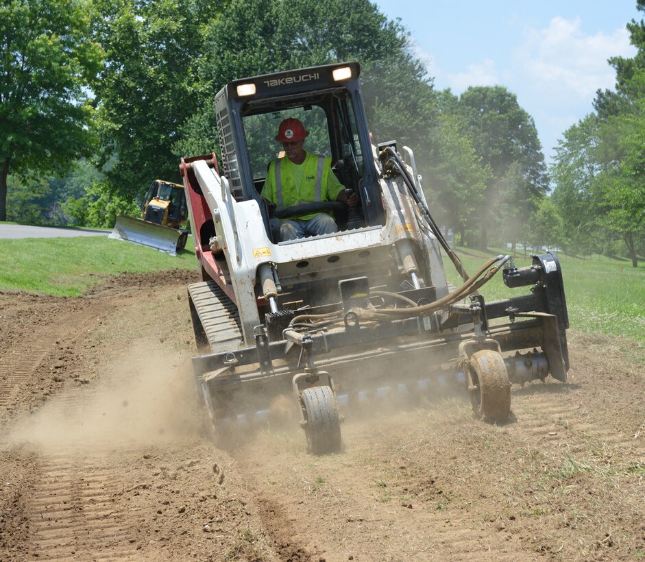 ASHLAND CITY, Tenn. (June 16, 2014) – Construction on a project to replace the main water supply lines at the Cheatham Lock and Dam facilities are near completion.  The main scope and task of the project is to replace the main waterline parallel to the existing pipe with a new 4 inch PVC pipe.  The waterline services the Resource Manager’s office, Cheatham Lock and Dam facilities all located on the Cumberland River in Cheatham County, Tenn.