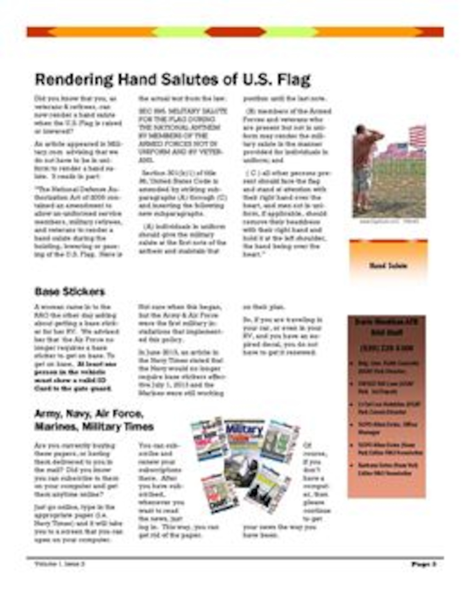Davis-Monthan Retiree Newsletter July-September 2014: Page 3 of 6(Courtesy Graphic)