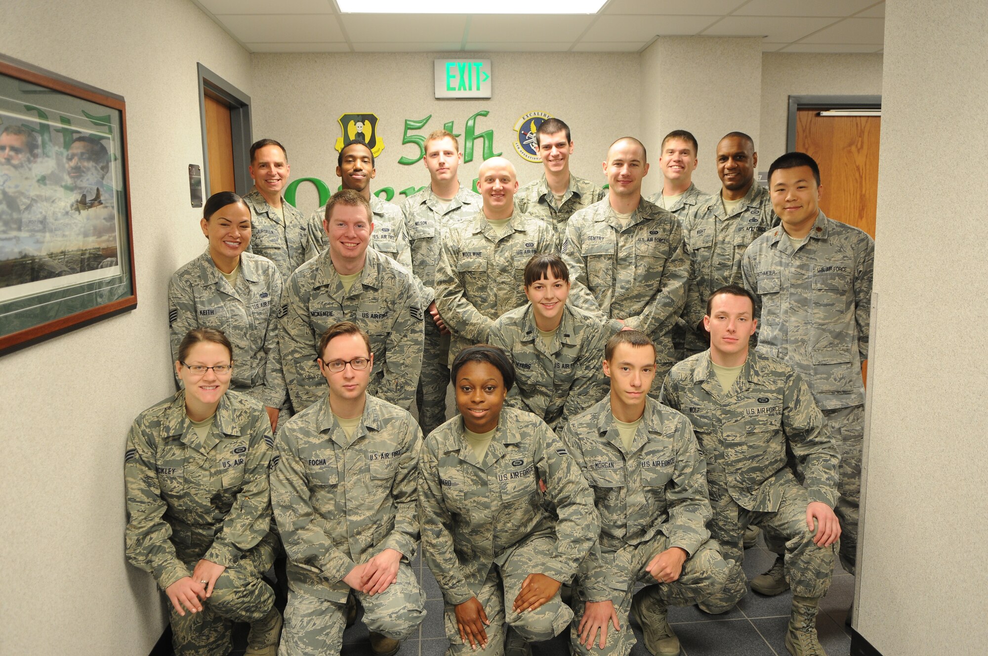 The 5th Operations Support Squadron’s Intelligence Flight mission is to provide timely, tailored intelligence support to the 5th Bomb Wing commander, command staff, and aircrews, enhancing mission readiness and ensuring combat execution.  The flight of 25 enlisted and 5 officers present intelligence to the 5 BW through briefings, as members of the Intelligence Fusion Cell, Threat Working Group, participating in drafting local exercise intelligence scenarios, and providing direct intelligence support to the 23rd and 69th Bomb Squadrons.  The flight also has three dedicated intelligence systems personnel that provide computer support for secret, top secret, and special access programs classified networks.