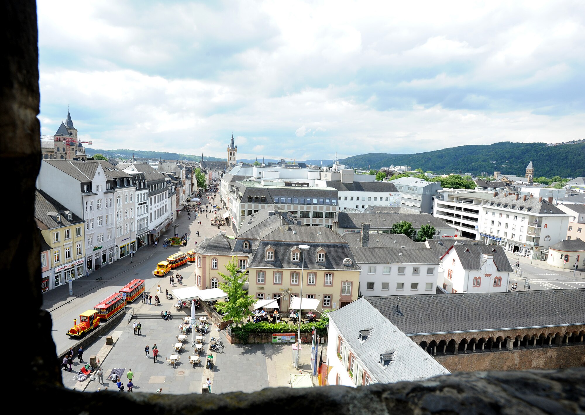The view of Trier, Germany, captured from inside the Porta Nigra. Porta Nigra, Latin for “Black Gate,” was constructed around 200 A.D. along with a 6-km-long city wall. (U.S. Air Force photo/Staff Sgt. R.J. Biermann)