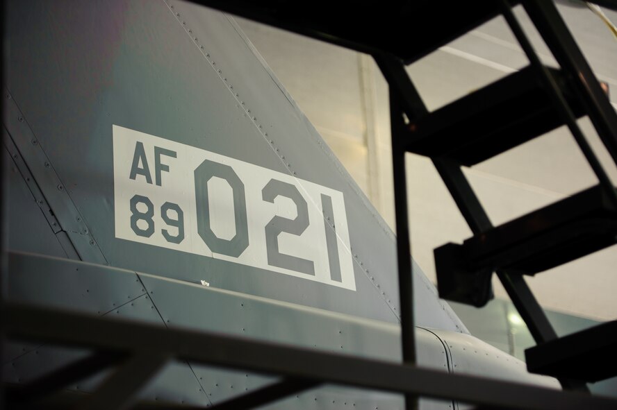 The tail of an F-16 Fighting Falcon is ready for painting during a full depot-level paint job at Kunsan Air Base, Republic of Korea, June 11, 2014. Six Airmen from the 8th Maintenance Squadron corrosion control section worked on the first full-scale paint job in six years at Kunsan after a recent upgrade to the painting facility. (U.S. Air Force photo by Senior Airman Armando A. Schwier-Morales/Released)
