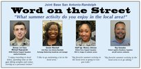 Randomly chosen, four people volunteered to answer the 'Word on the Street' question, "What is your favorite summer activity to do in the local area?"