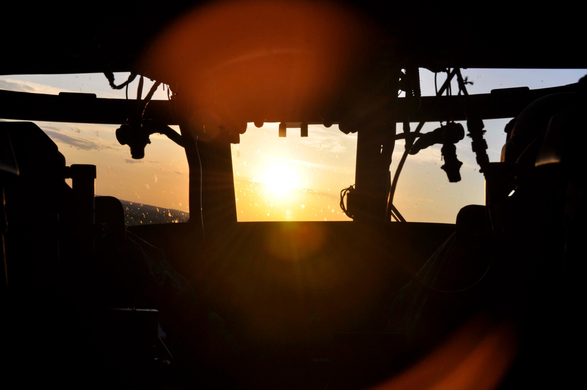 A colorful sun sets on the last day of the joint exercise. (Air Force Photo/Senior Airman Jessica Coffin)