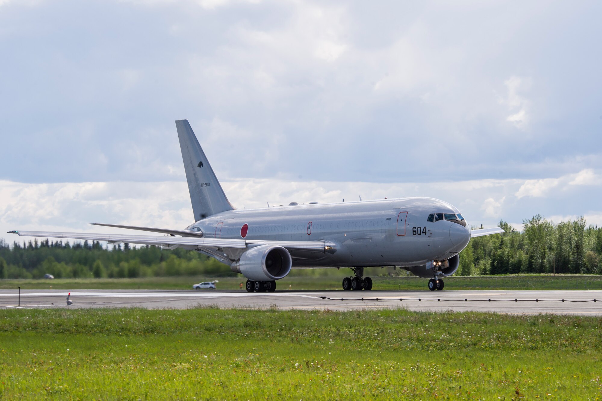 A Japan Air Self Defense Force KC-767 takes off during RED FLAG-Alaska 14-2 June 16, 2014, Eielson Air Force Base, Alaska. RF-A is a realistic, 10-day air combat U. S. Air Force training exercise held annually at Eielson and Joint Base Elmendorf-Richardson Air Force Base, Alaska. (U.S. Air Force photo by Senior Airman Joshua Turner/Released)